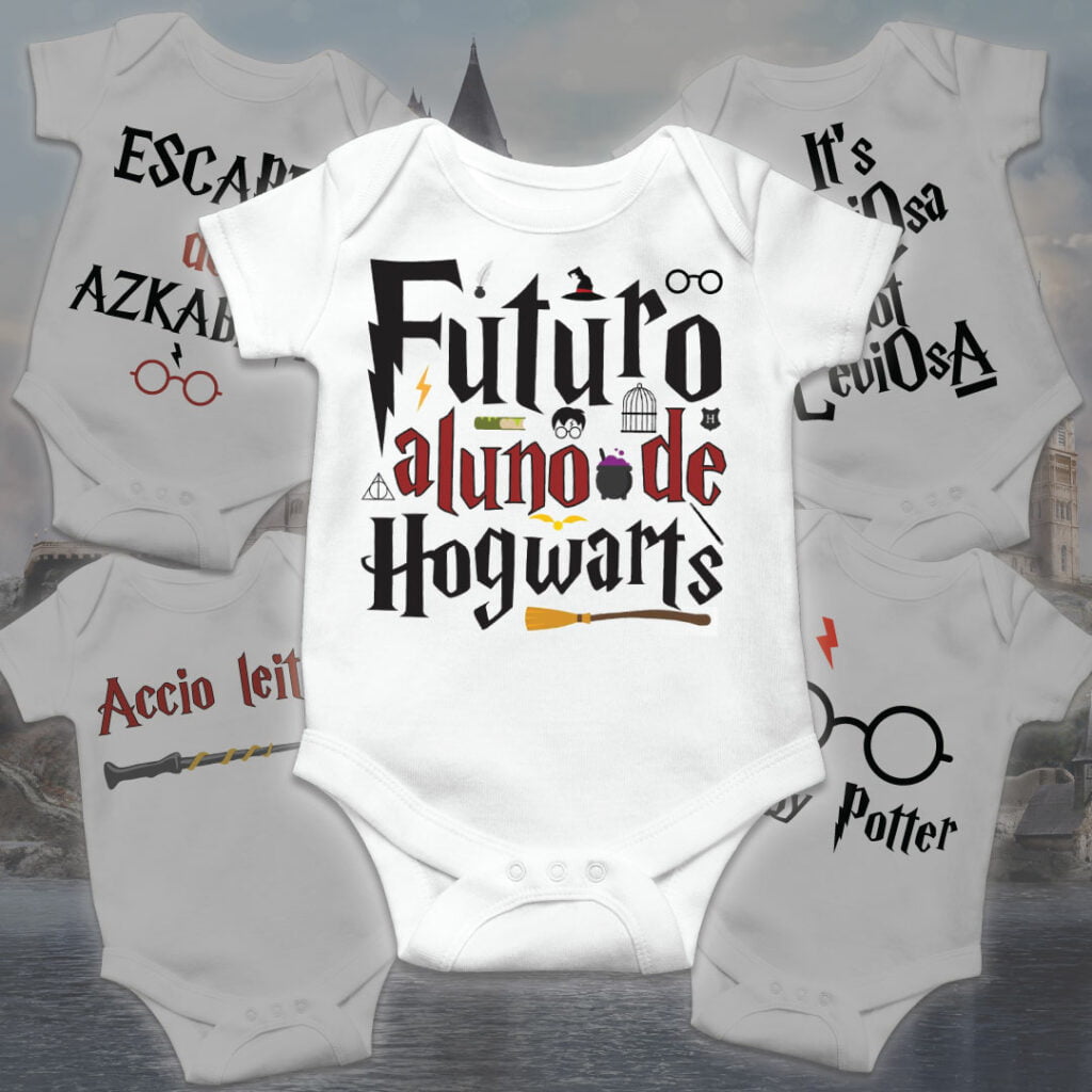 Kit 5 Bodies Harry Potter 100% Poliéster com FRETE GRÁTIS